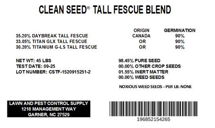 Clean Seed Tall Fescue Blend - 45lbs