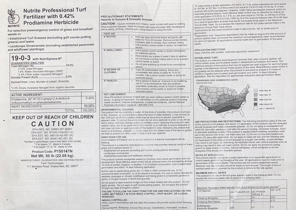 Nutrite Professional Turf Fertilizer 19-00-03 with 0.42% Prodiamine