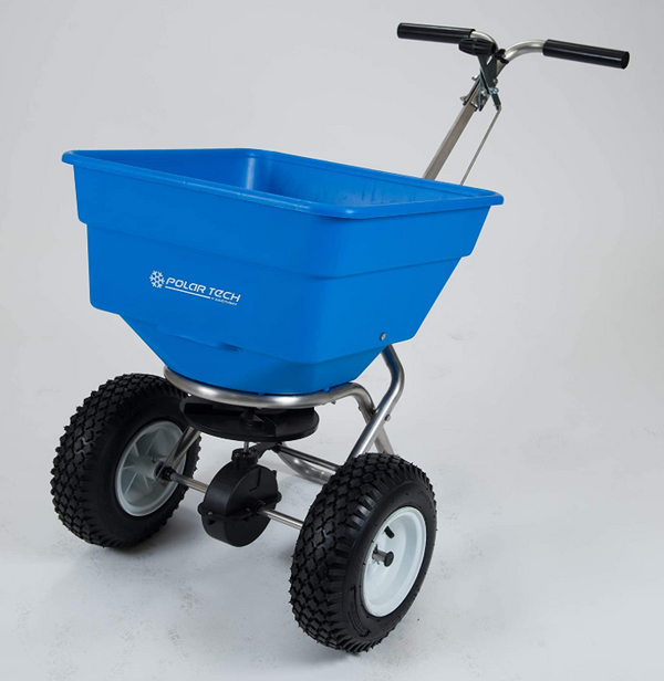 Earthway Polar Tech 100lb Professional Stainless Steel Salt / Ice Melt Broadcast Spreader