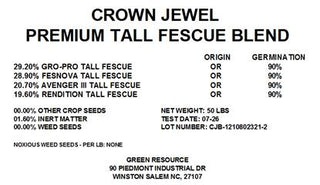 Crown Jewel Tall Fescue Blend - 50lbs