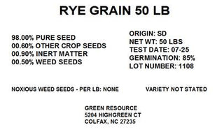 The Dirty Gardener Rye Grain Seeds - 50 Pounds