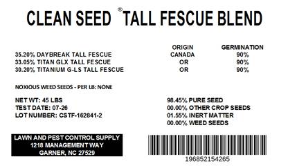 Clean Seed Tall Fescue Blend - 45lbs