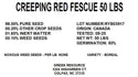 Creeping Red Fescue Grass Seed - 50 lb
