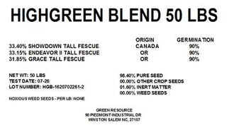 HighGreen Tall Fescue, 50 lb bag