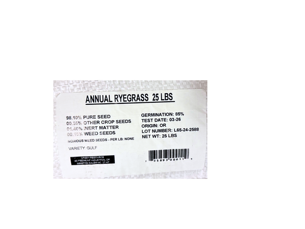 Grass Seed Premium Annual Gulf Rye - 25 lbs